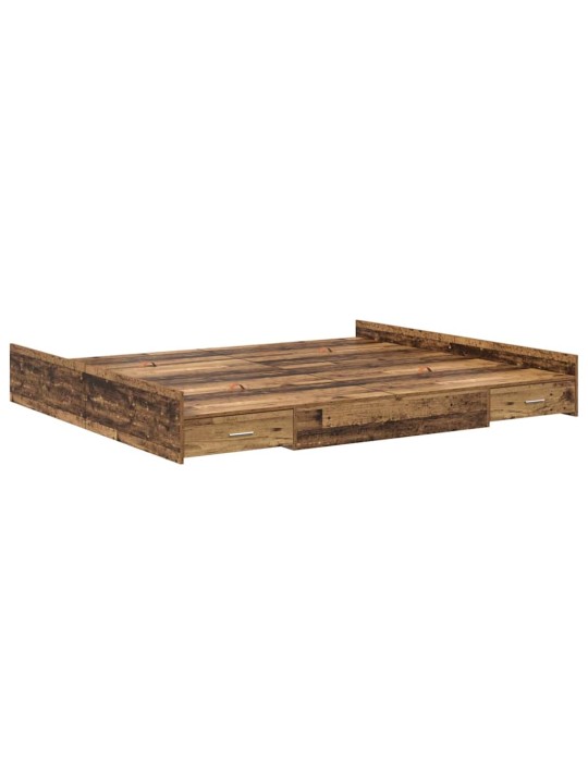 Voodi hoiukohaga raam peaga vana puit 200 x 200 cm tehispuit