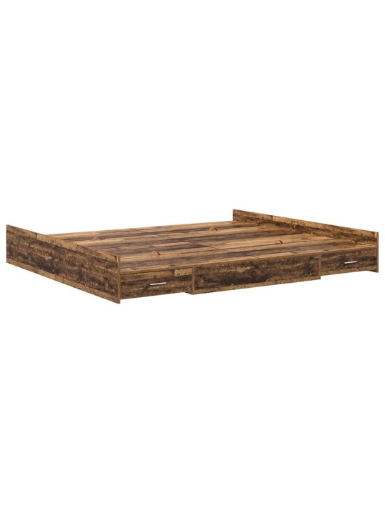 Voodi hoiukohaga raam peaga vana puit 200 x 200 cm tehispuit