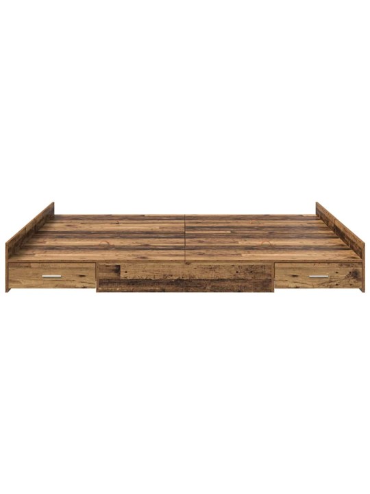 Voodi hoiukohaga raam peaga vana puit 200 x 200 cm tehispuit