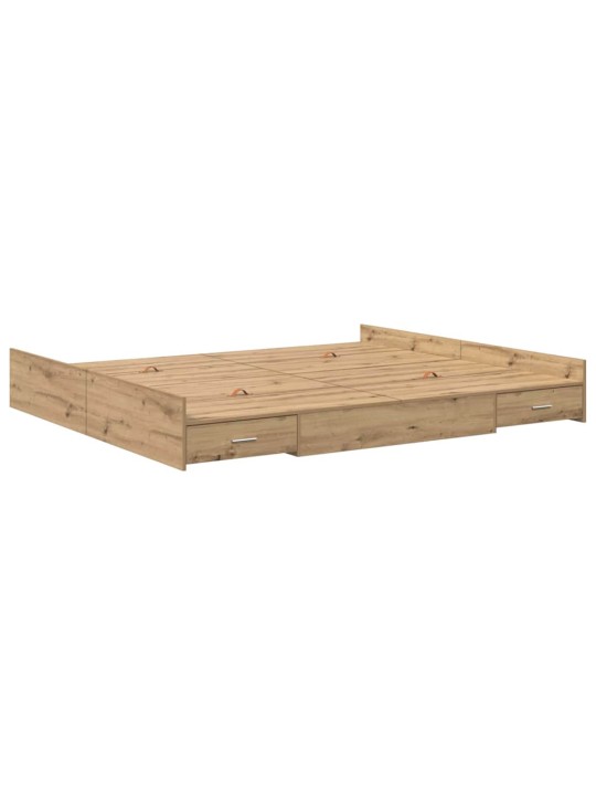 Voodi hoiukohaga raam peaga käsitöötamm 200 x 200 cm tehispuit
