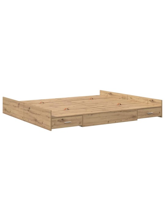 Voodi hoiukohaga raam peaga käsitöötamm 200 x 200 cm tehispuit
