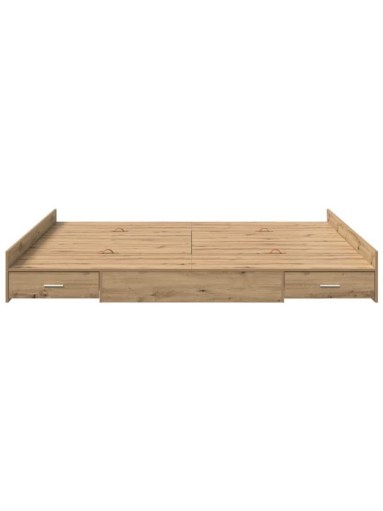 Voodi hoiukohaga raam peaga käsitöötamm 200 x 200 cm tehispuit