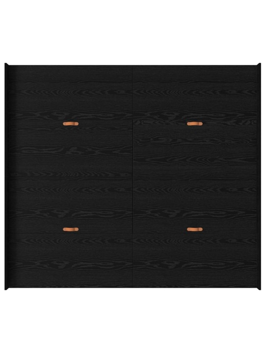 Voodi hoiukohaga raam peaga must tamm 180 x 200 cm tehispuit