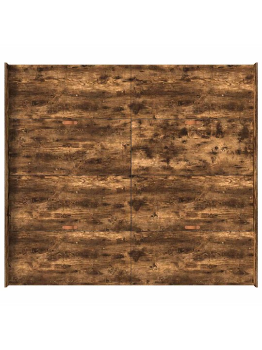 Voodi hoiukohaga raam suitsutatud tamm 180 x 200 cm tehispuit