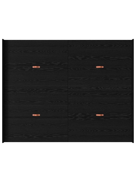 Voodi hoiukohaga raam peaga must tamm 160 x 200 cm tehispuit