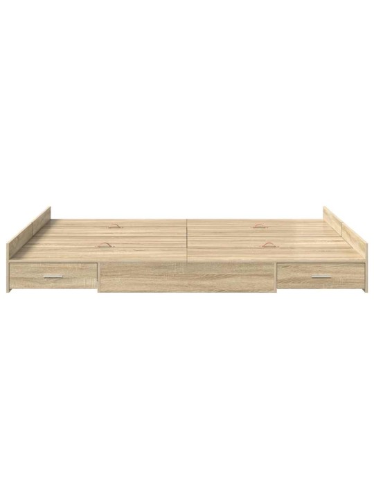 Voodi hoiukohaga raam peaga sonoma tamm 160 x 200 cm tehispuit