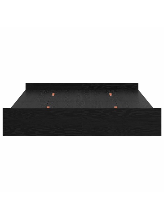 Voodi hoiukohaga raam peaga must tamm 150 x 200 cm tehispuit