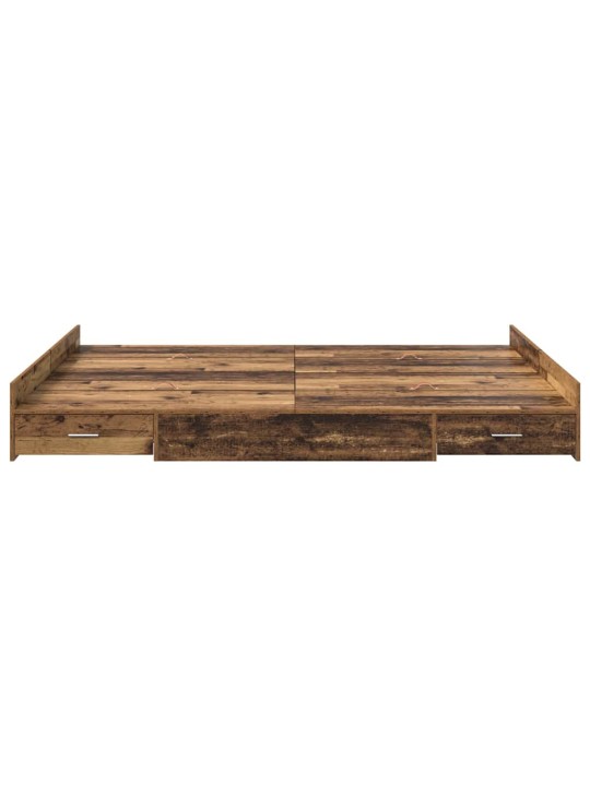 Voodi hoiukohaga raam peaga vana puit 150 x 200 cm tehispuit