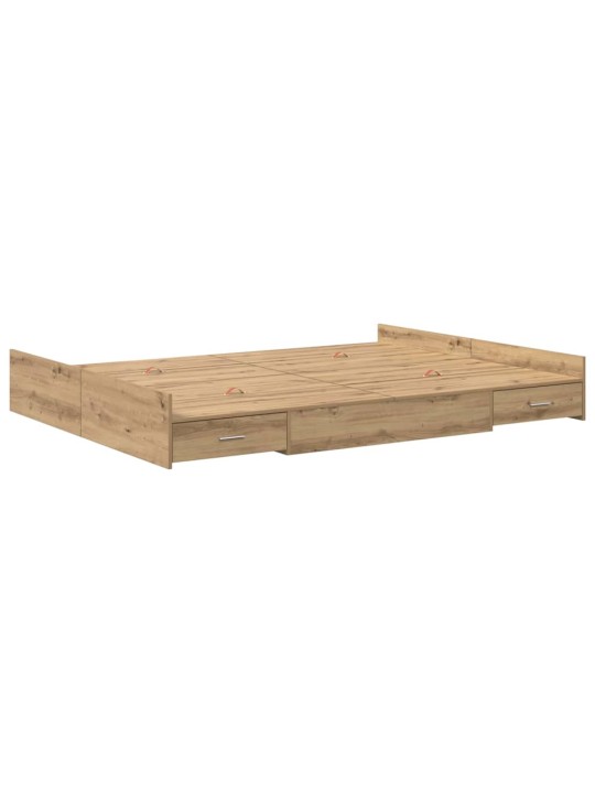 Voodi hoiukohaga raam peaga käsitöötamm 140 x 200 cm tehispuit