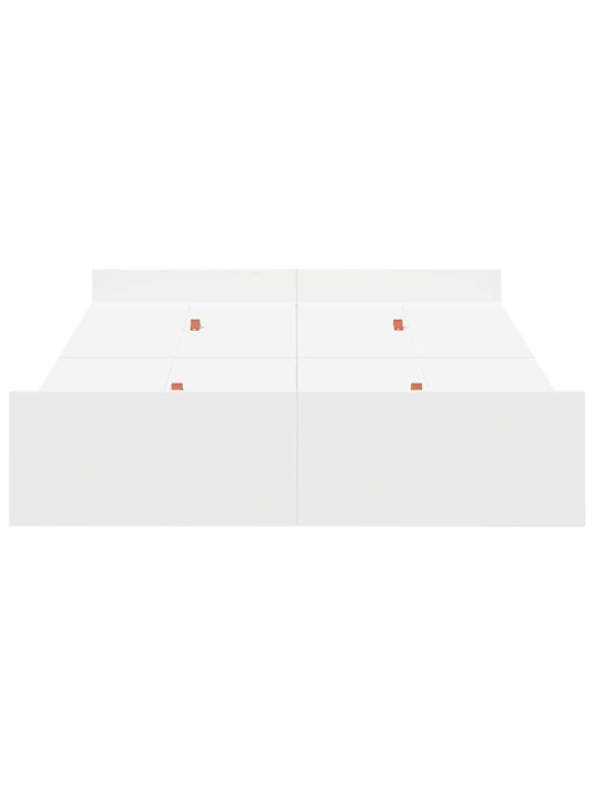 Voodi hoiukohaga raam peaga valge 120 x 200 cm tehispuit