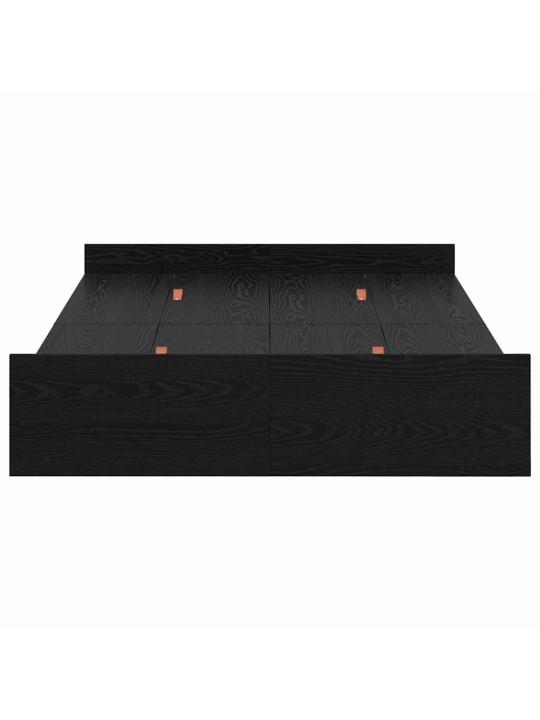 Voodi hoiukohaga raam peaga must tamm 120 x 200 cm tehispuit