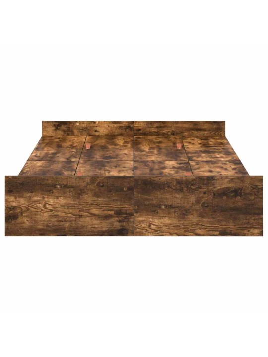 Voodi hoiukohaga raam suitsutatud tamm 120 x 200 cm tehispuit