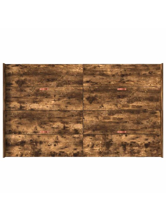 Voodi hoiukohaga raam suitsutatud tamm 120 x 200 cm tehispuit