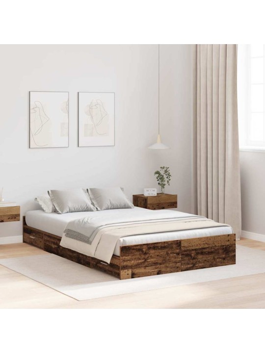 Voodi hoiukohaga raam peaga vana puit 120 x 200 cm tehispuit