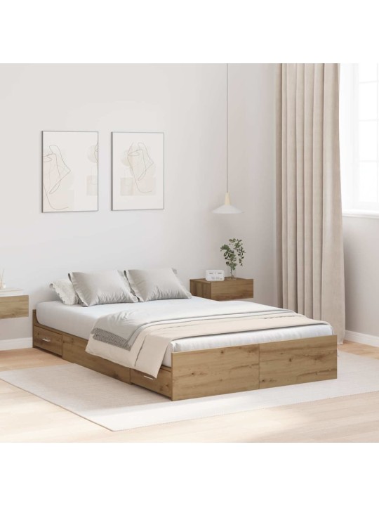 Voodi hoiukohaga raam peaga käsitöötamm 120 x 200 cm tehispuit