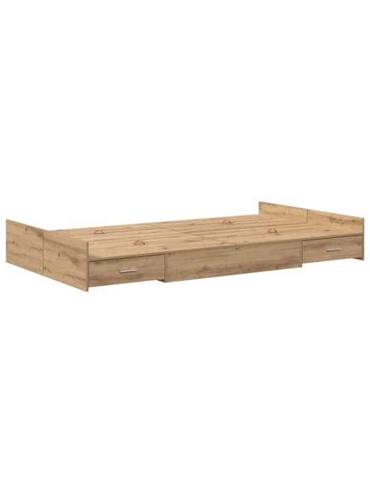 Voodi hoiukohaga raam peaga käsitöötamm 120 x 200 cm tehispuit