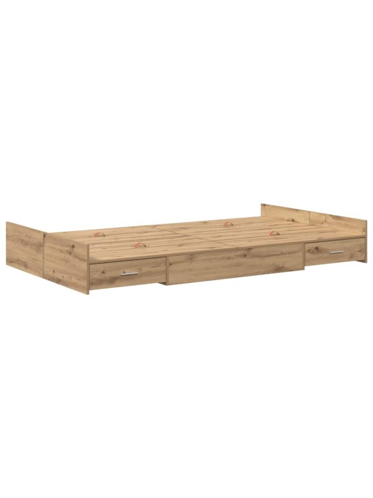 Voodi hoiukohaga raam peaga käsitöötamm 120 x 200 cm tehispuit