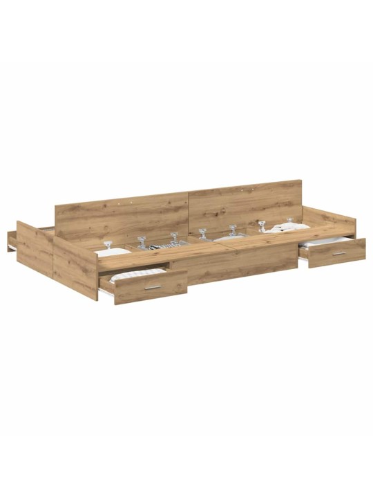 Voodi hoiukohaga raam peaga käsitöötamm 120 x 200 cm tehispuit