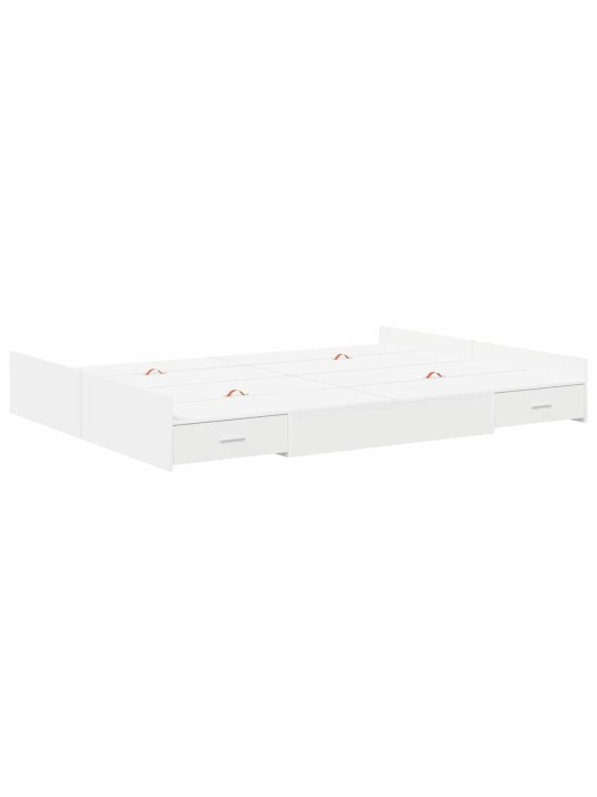 Voodi hoiukohaga raam peaga valge 140 x 190 cm tehispuit