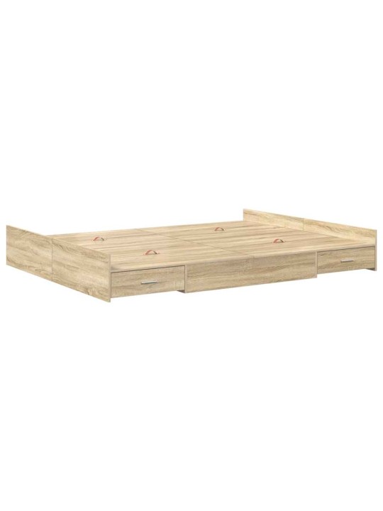 Voodi hoiukohaga raam peaga sonoma tamm 140 x 190 cm tehispuit