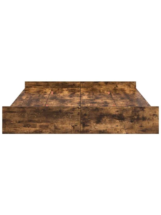Voodi hoiukohaga raam suitsutatud tamm 140 x 190 cm tehispuit
