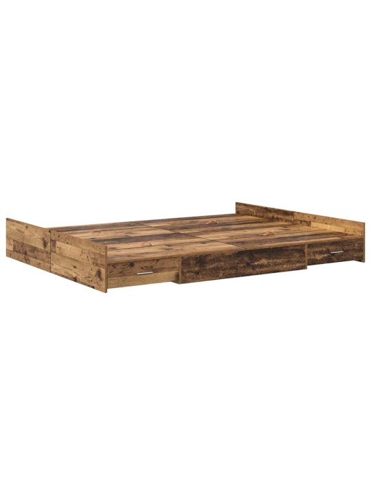 Voodi hoiukohaga raam peaga vana puit 140 x 190 cm tehispuit