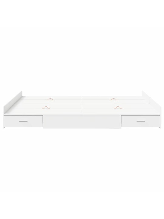 Voodi hoiukohaga raam peaga valge 135 x 190 cm tehispuit