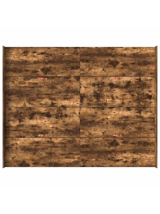 Voodi hoiukohaga raam suitsutatud tamm 135 x 190 cm tehispuit