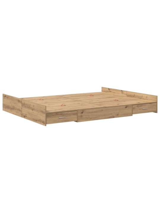 Voodi hoiukohaga raam peaga käsitöötamm 135 x 190 cm tehispuit