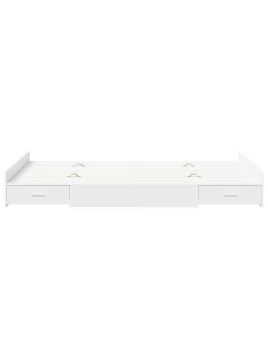 Voodi hoiukohaga raam peaga valge 120 x 190 cm tehispuit