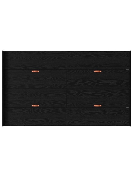 Voodi hoiukohaga raam peaga must tamm 120 x 190 cm tehispuit