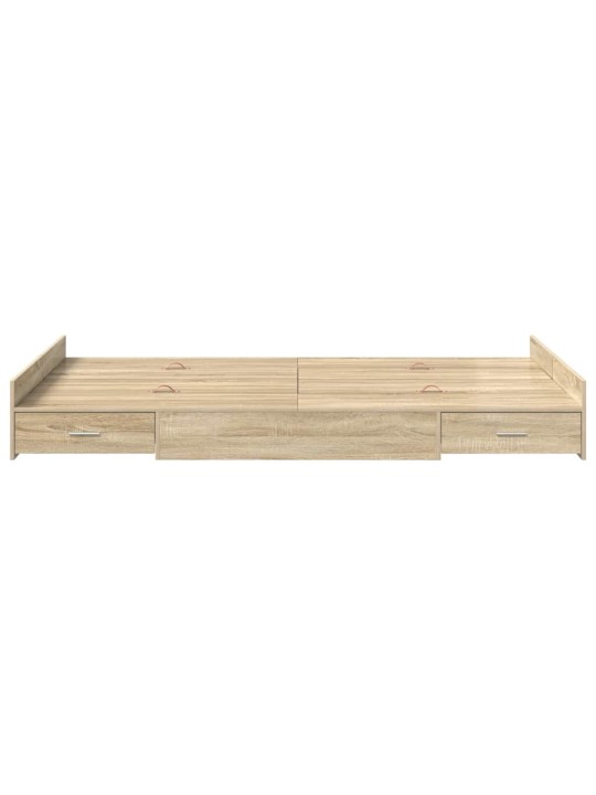Voodi hoiukohaga raam peaga sonoma tamm 120 x 190 cm tehispuit