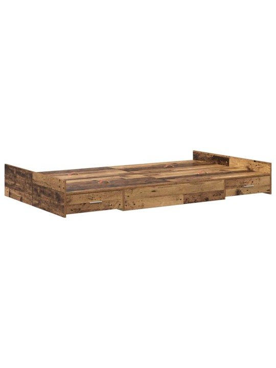 Panipaigaga voodiraam peaga vana puit 120 x 190 cm tehispuit