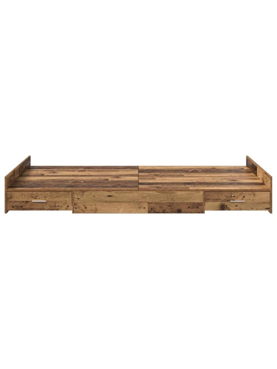 Panipaigaga voodiraam peaga vana puit 120 x 190 cm tehispuit