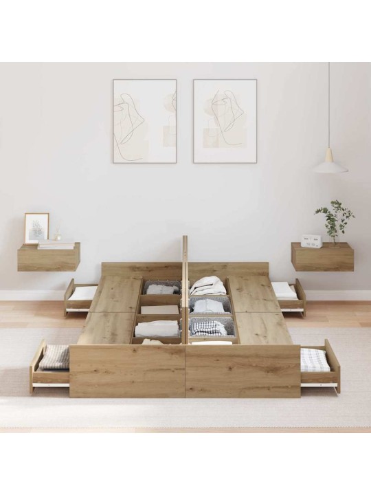 Voodi hoiukohaga raam peaga käsitöötamm 120 x 190 cm tehispuit