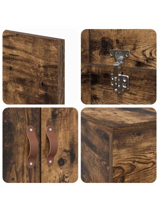 Voodi raam suitsutatud tamm 200 x 80 x 31.5 cm tehispuit