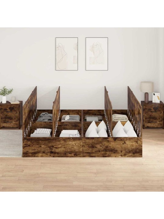 Voodi raam suitsutatud tamm 200 x 200 x 31.5 cm tehispuit