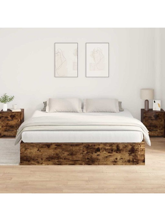 Voodi raam suitsutatud tamm 200 x 200 x 31.5 cm tehispuit