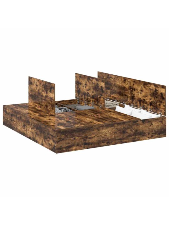 Voodi raam suitsutatud tamm 200 x 200 x 31.5 cm tehispuit