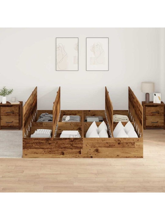 Voodi raam vana puit 200 x 200 x 31.5 cm tehispuit
