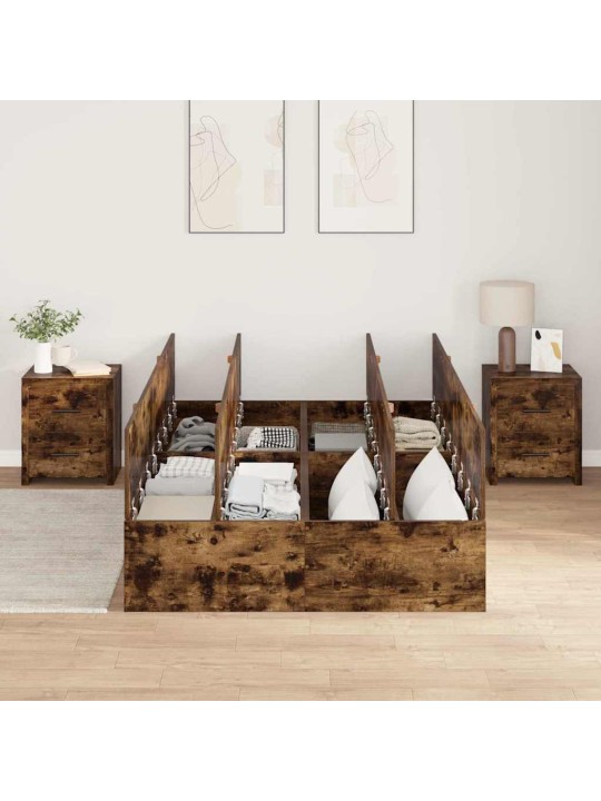 Voodi raam suitsutatud tamm 200 x 120 x 31.5 cm tehispuit