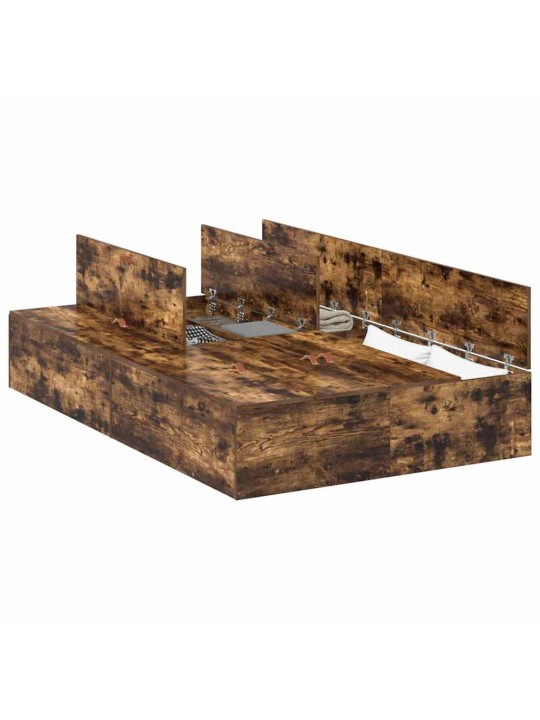 Voodi raam suitsutatud tamm 200 x 120 x 31.5 cm tehispuit