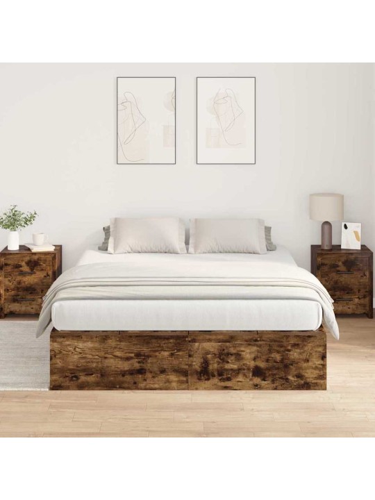 Voodi raam suitsutatud tamm 200 x 140 x 31.5 cm tehispuit