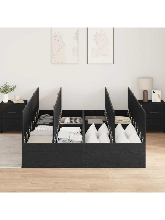 Voodi raam must tamm 200 x 160 x 31.5 cm tehispuit