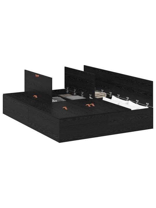 Voodi raam must tamm 200 x 160 x 31.5 cm tehispuit