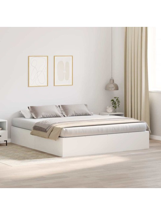 Panipaigaga voodiraam valge 180 x 200 cm tehispuit