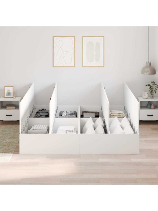 Panipaigaga voodiraam valge 180 x 200 cm tehispuit