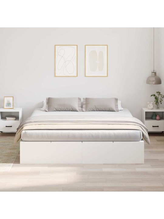 Panipaigaga voodiraam valge 180 x 200 cm tehispuit