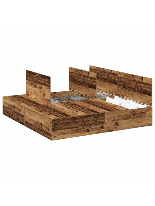 Voodi raam vana puit 200 x 180 x 31.5 cm tehispuit