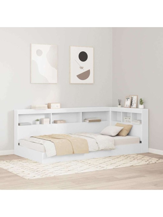 Hoiustamispeatoe riiuliga peaga valge 90 cm tehispuit